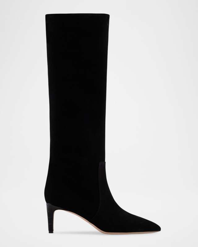Suede Stiletto Knee-High Boots
